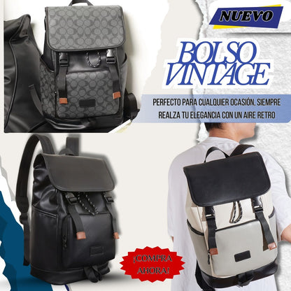 Mochila Vingtage De Cuero Elegante