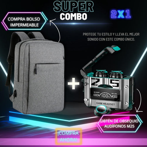 combo ejecutivo  bolso + audifonos m25