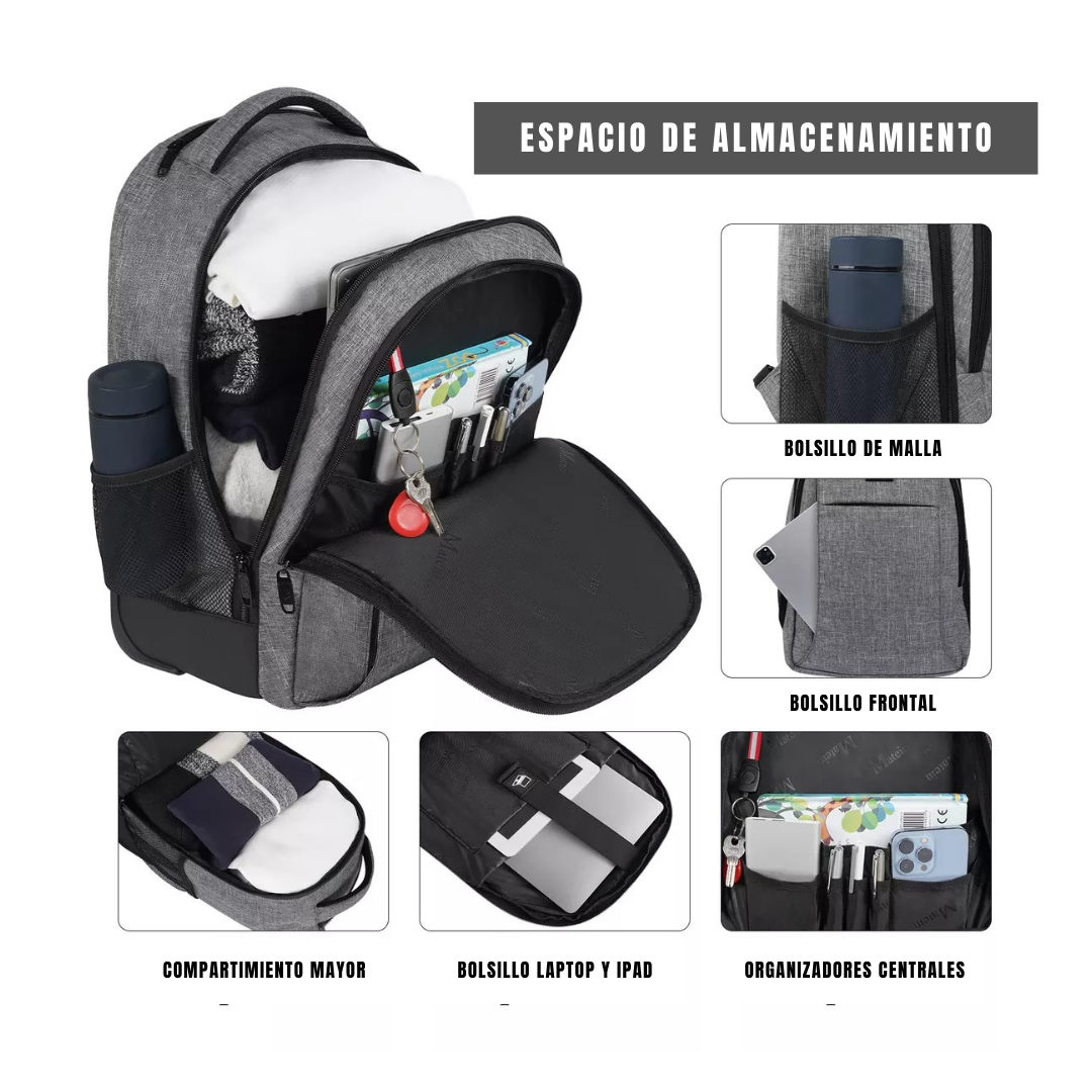 Mochila con ruedas resistente al agua