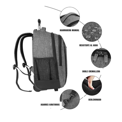 Mochila con ruedas resistente al agua
